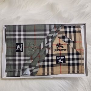Vintage Burberry Plaid Handkerchief Set